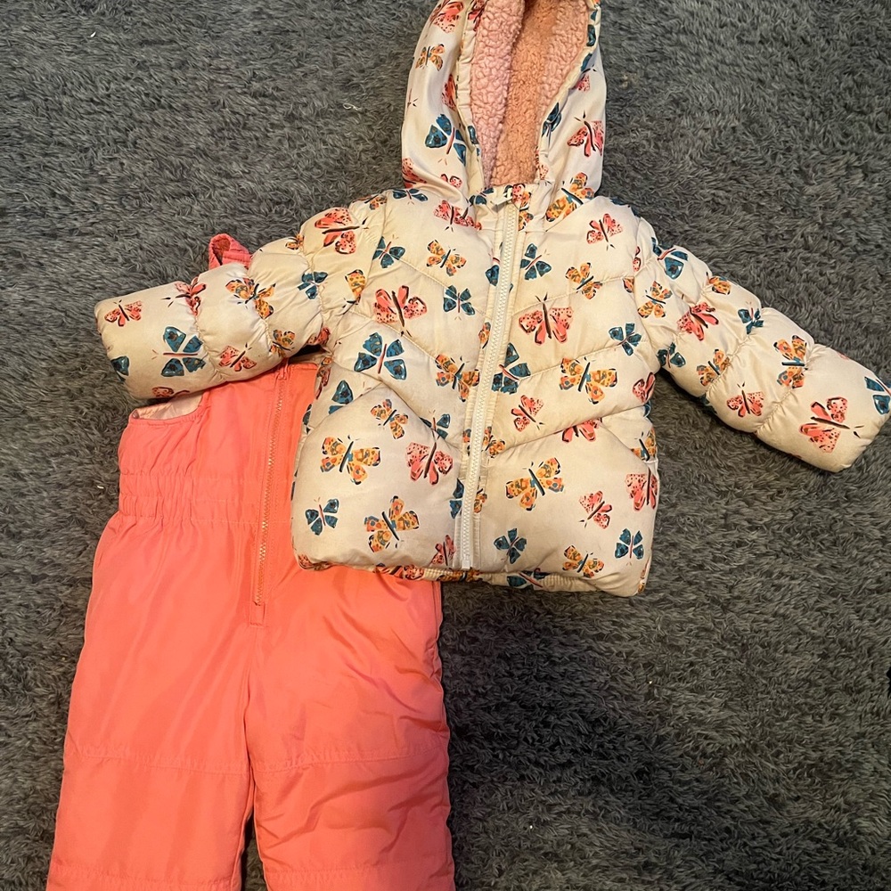 Carter’s Toddler Girl Winter Coat & Snowsuit Pants Set (18–24 Months)
